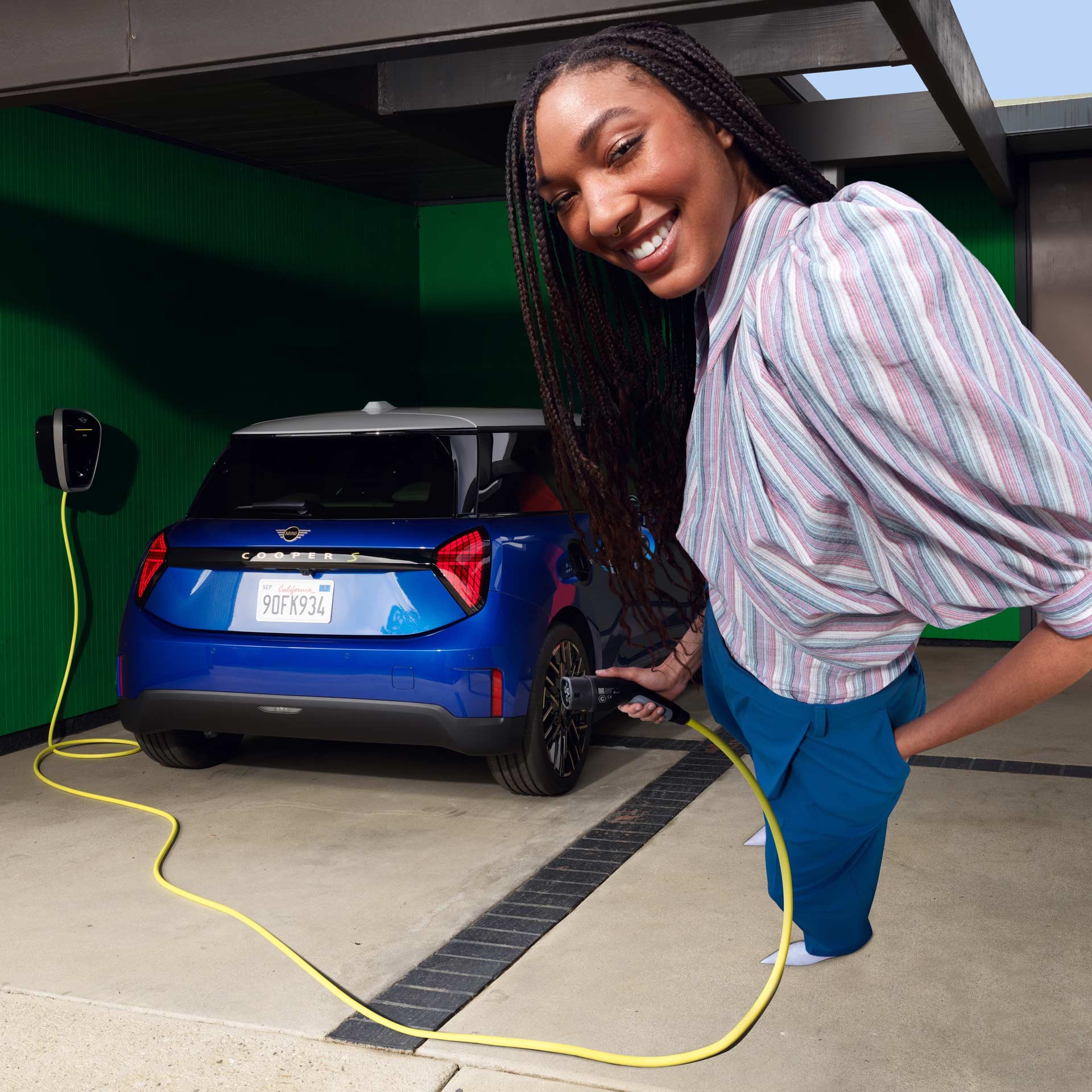 MINI Electric charging using home charger